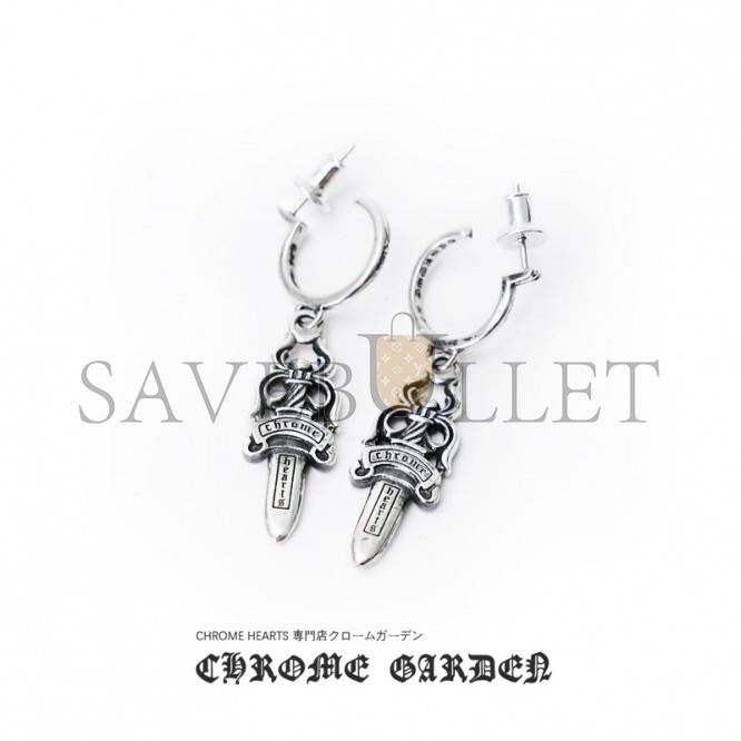 CHROME HEARTS DAGGER HOOP EARRINGS