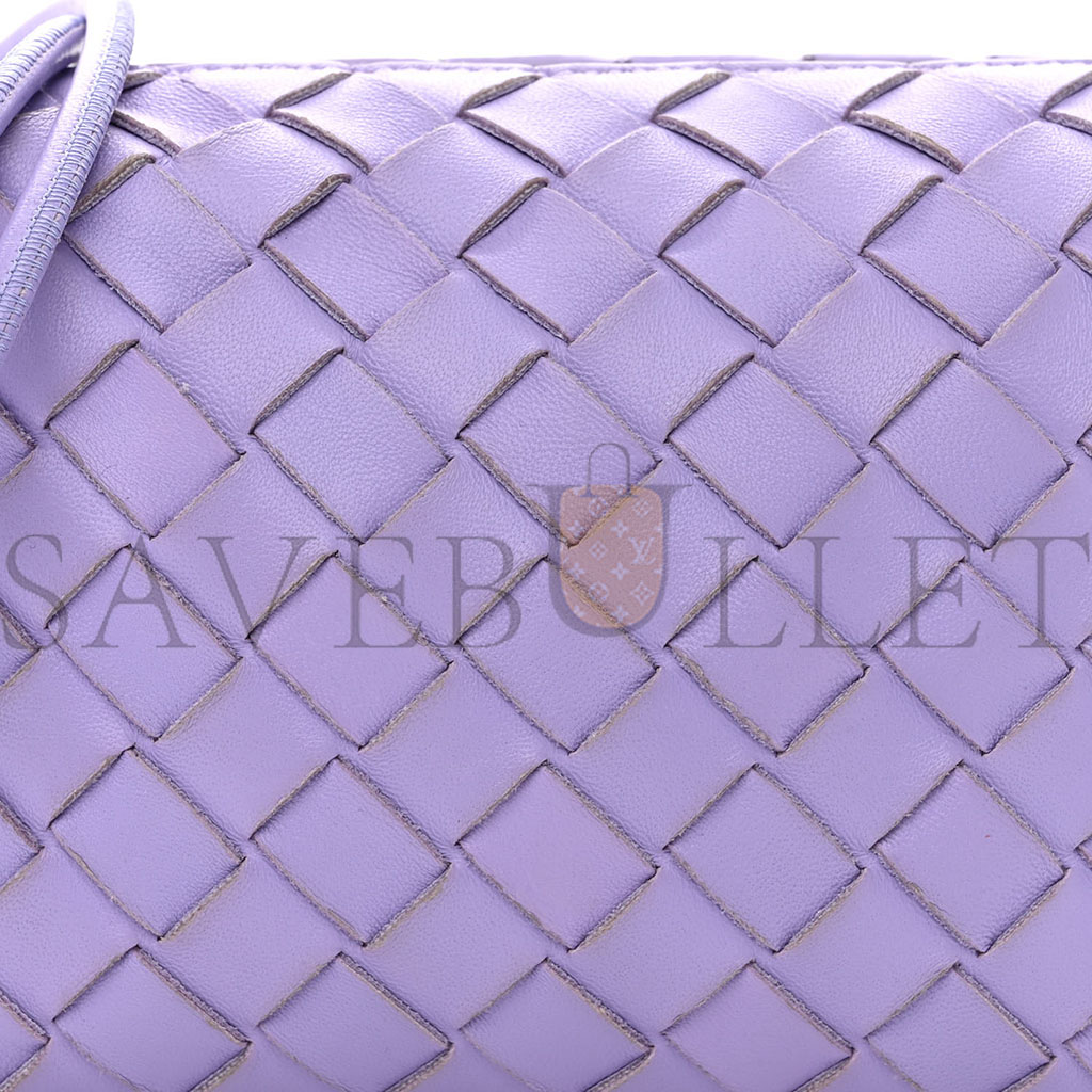 BOTTEGA VENETA NAPPA INTRECCIATO MINI LOOP CAMERA BAG WISTERIA  (18*11*8cm)