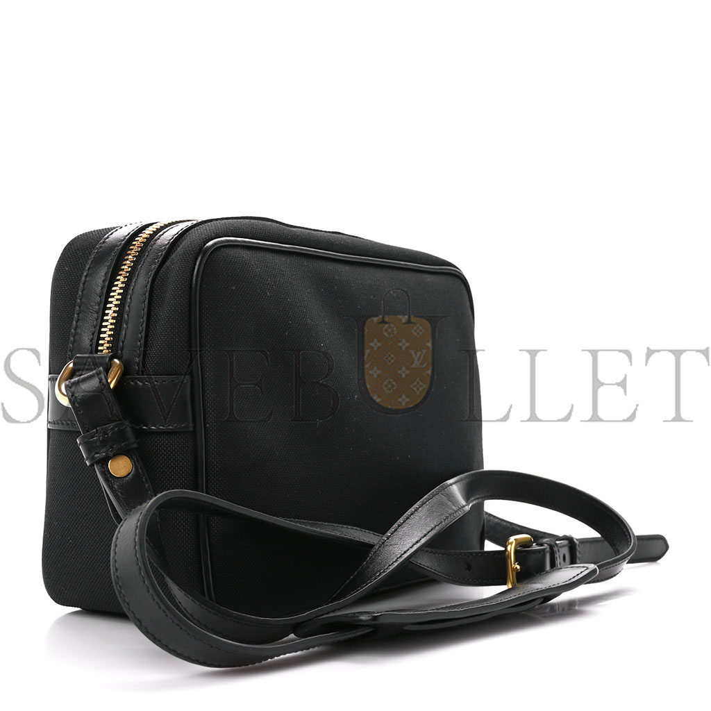 PRADA JACQUARD LOGO CAMERA BAG BLACK (23*15*8cm)