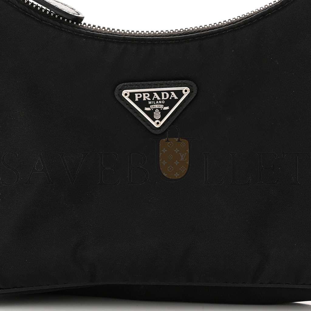 PRADA NYLON RE-EDITION 2005 SHOULDER BAG BLACK (22*18*6cm)