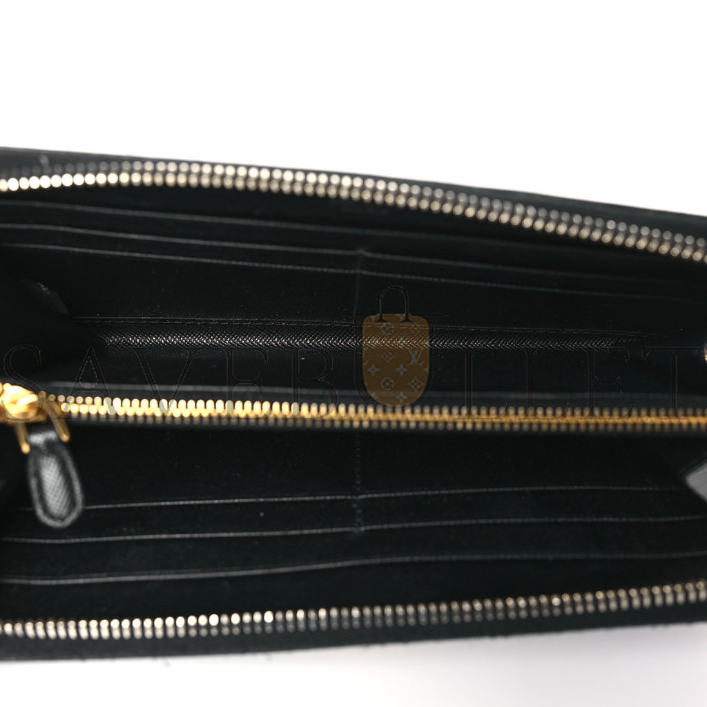 PRADA SAFFIANO METAL ZIP AROUND WALLET BLACK (18*10*2cm)