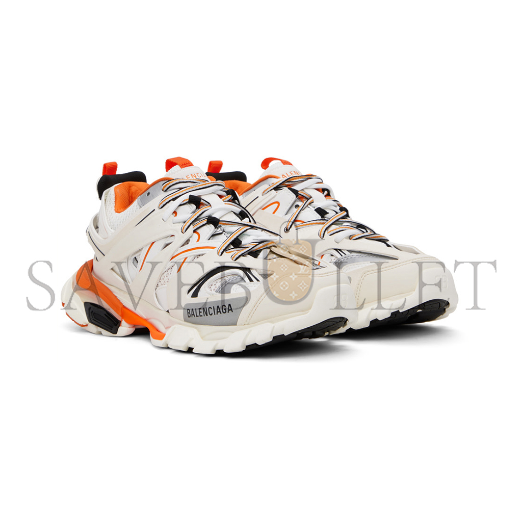 BALENCIAGA WHITE & ORANGE TRACK SNEAKERS 241342M237008