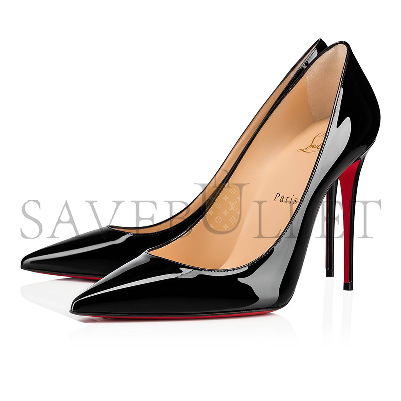 CHRISTIAN LOUBOUTIN KATE 100 MM PUMPS-PATENT CALF LEATHER-BLACK-WOMEN 3191411BK01