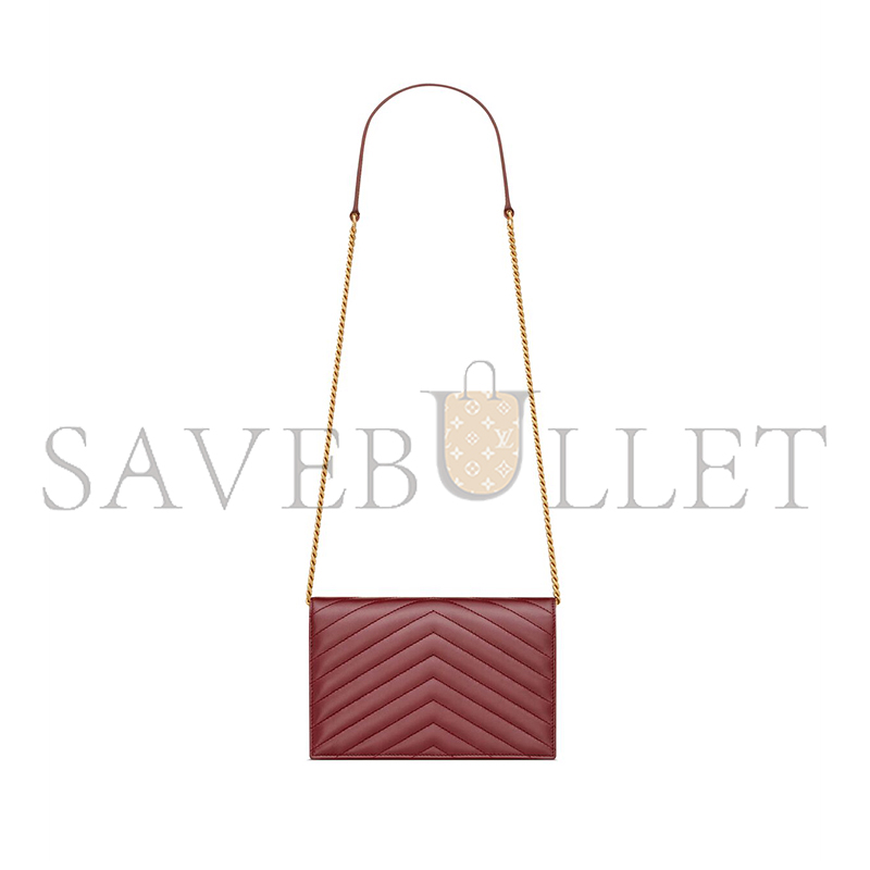YSL CASSANDRE ENVELOPE CHAIN WALLET IN LAMBSKIN 742920AAA446592 (19*12.5*3.5cm)