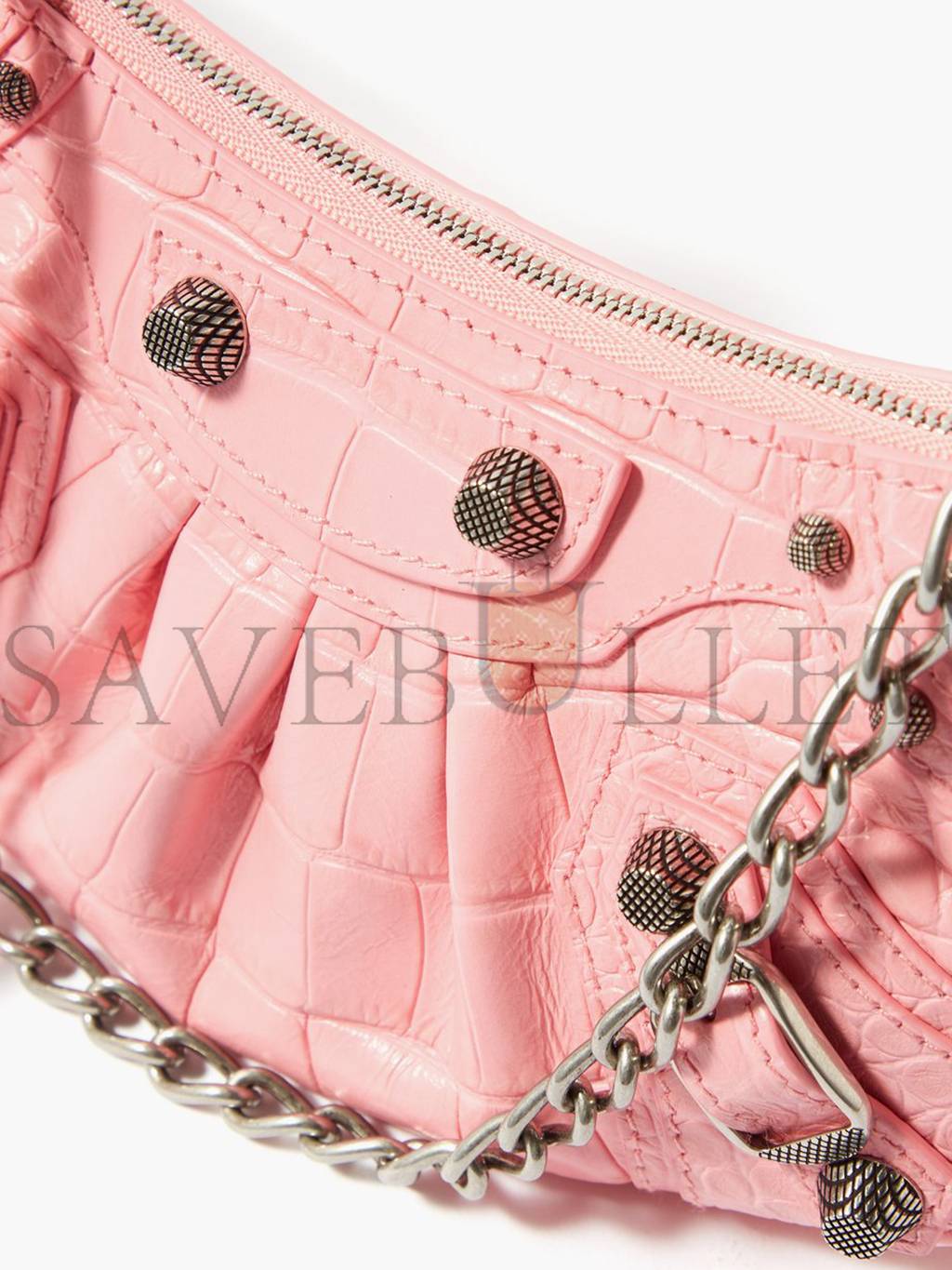 BALENCIAGA PINK LE CAGOLE MINI CROC-EFFECT LEATHER SHOULDER BAG MATCHESFASHION US (20*10*3.5cm)