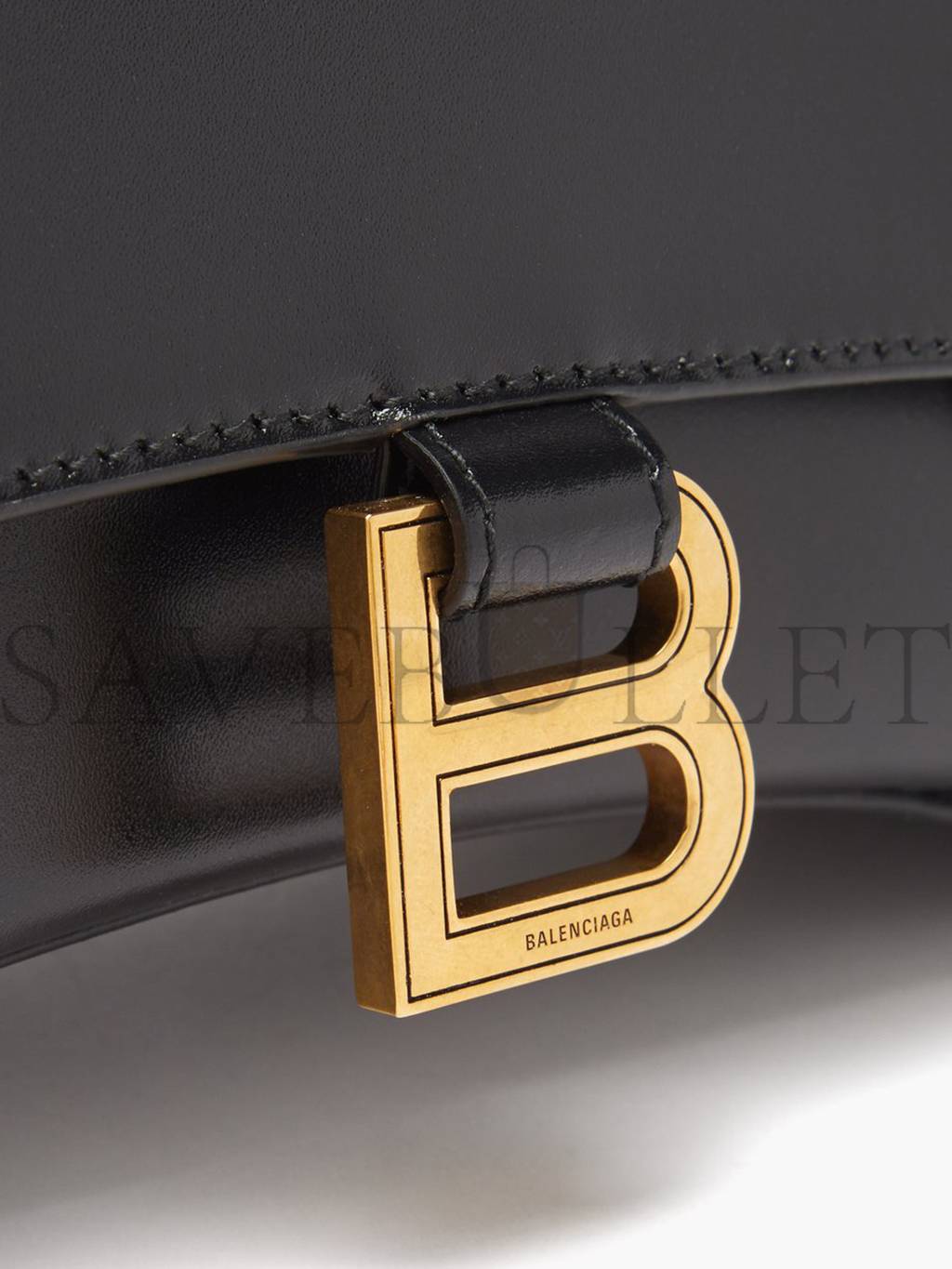 BALENCIAGA BLACK HOURGLASS SMALL LEATHER BAG  MATCHESFASHION US (22.6*14.9*10.1cm)