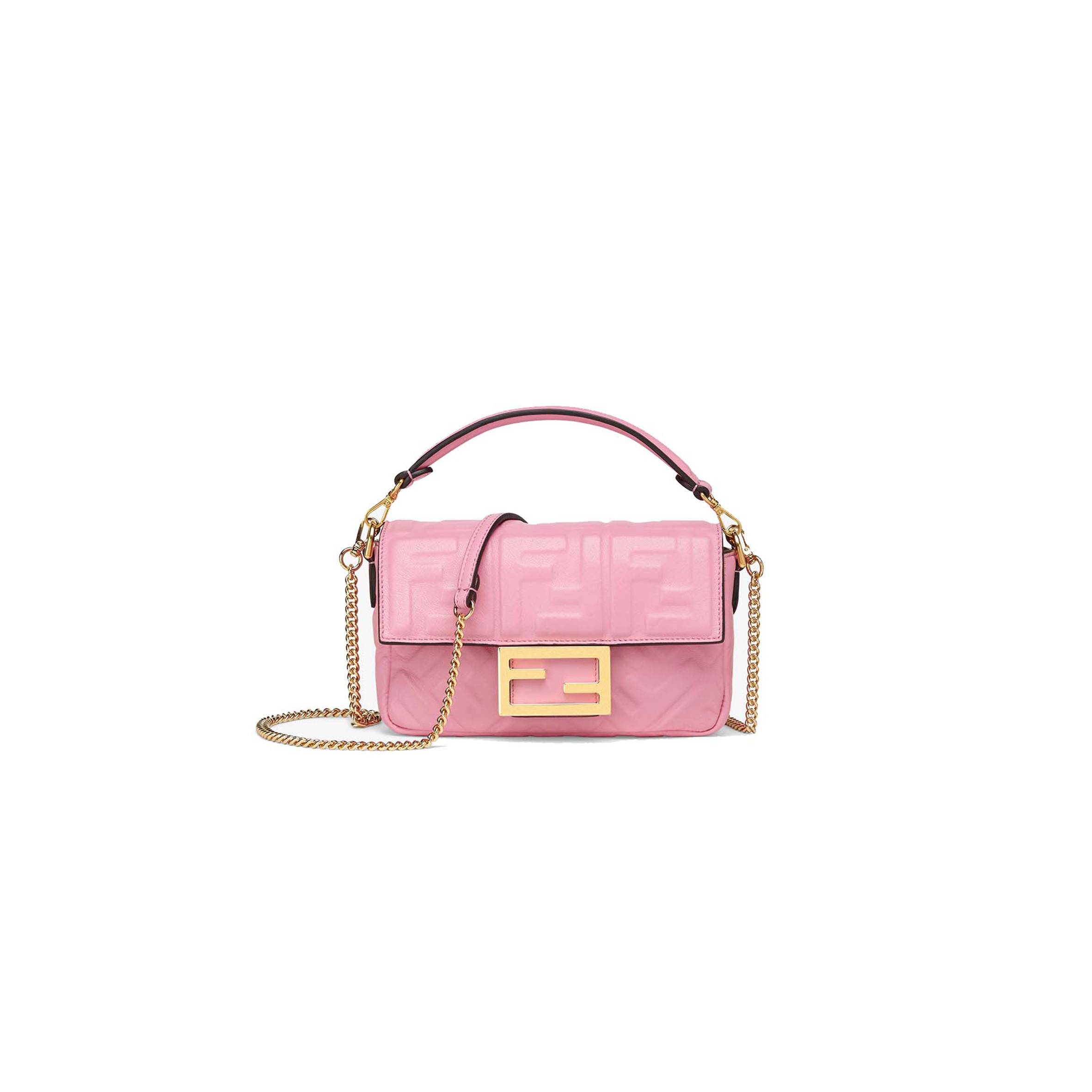 FENDI BAGUETTE MINI - PINK NAPPA LEATHER BAG 8BS017A72VF1AQA (19*11.5*4cm)