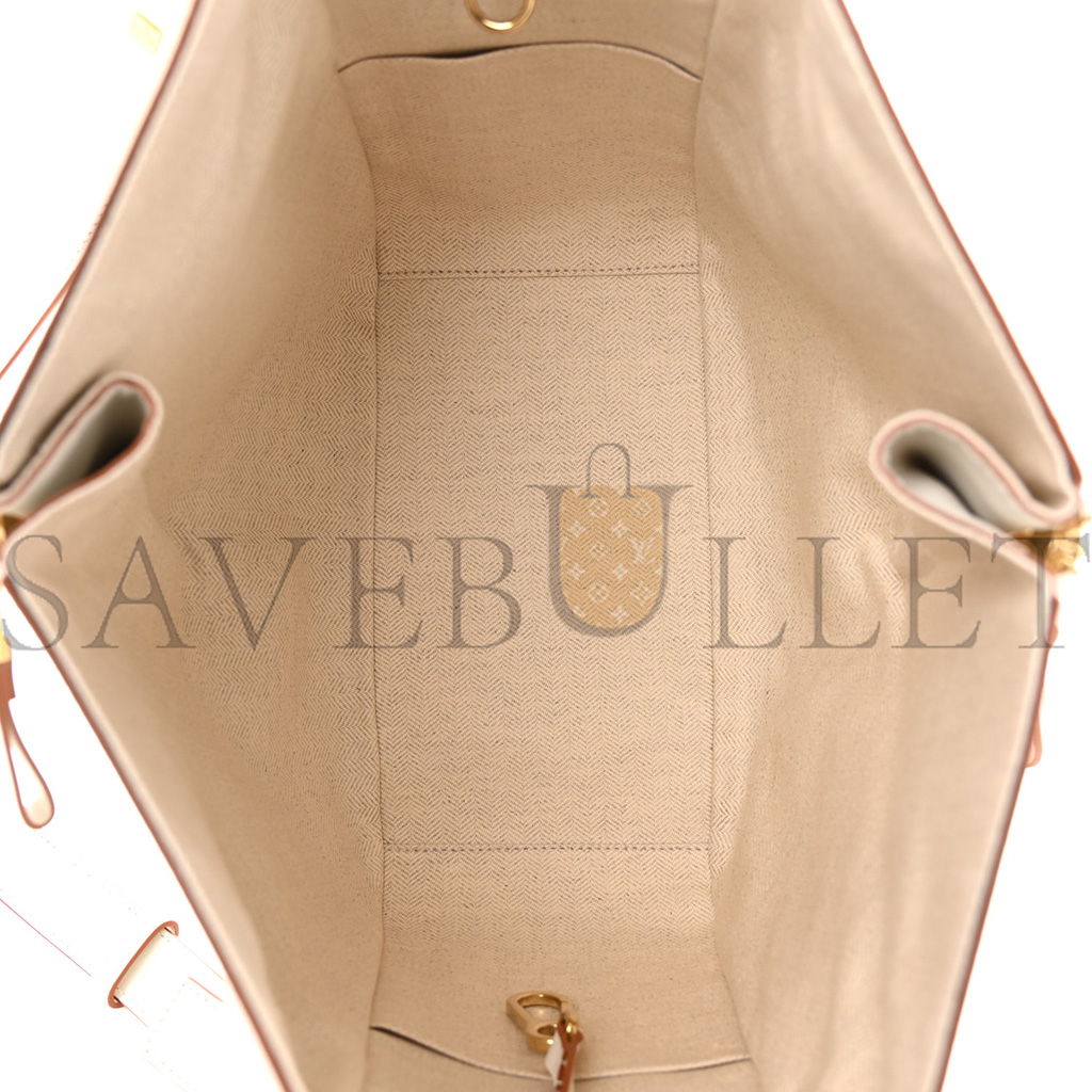 LOEWE CALFSKIN CANVAS ANAGRAM SMALL HAMMOCK SHOULDER BAG ECRU WHITE (30*25*13.5cm)