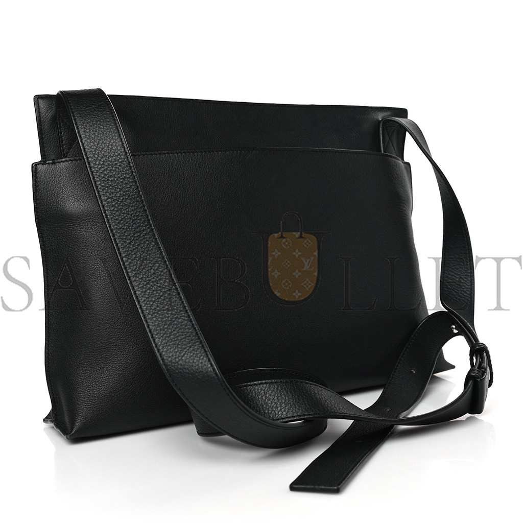 LOEWE SOFT GRAINED CALFSKIN MEDIUM T MESSENGER BAG BLACK (35*26*8cm)