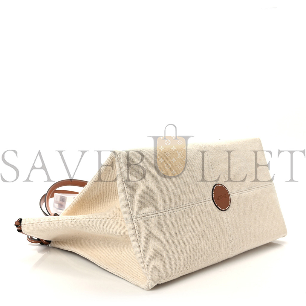 LOEWE CANVAS CALFSKIN SMALL CUSHION TOTE BEIGE (32*23*15cm)