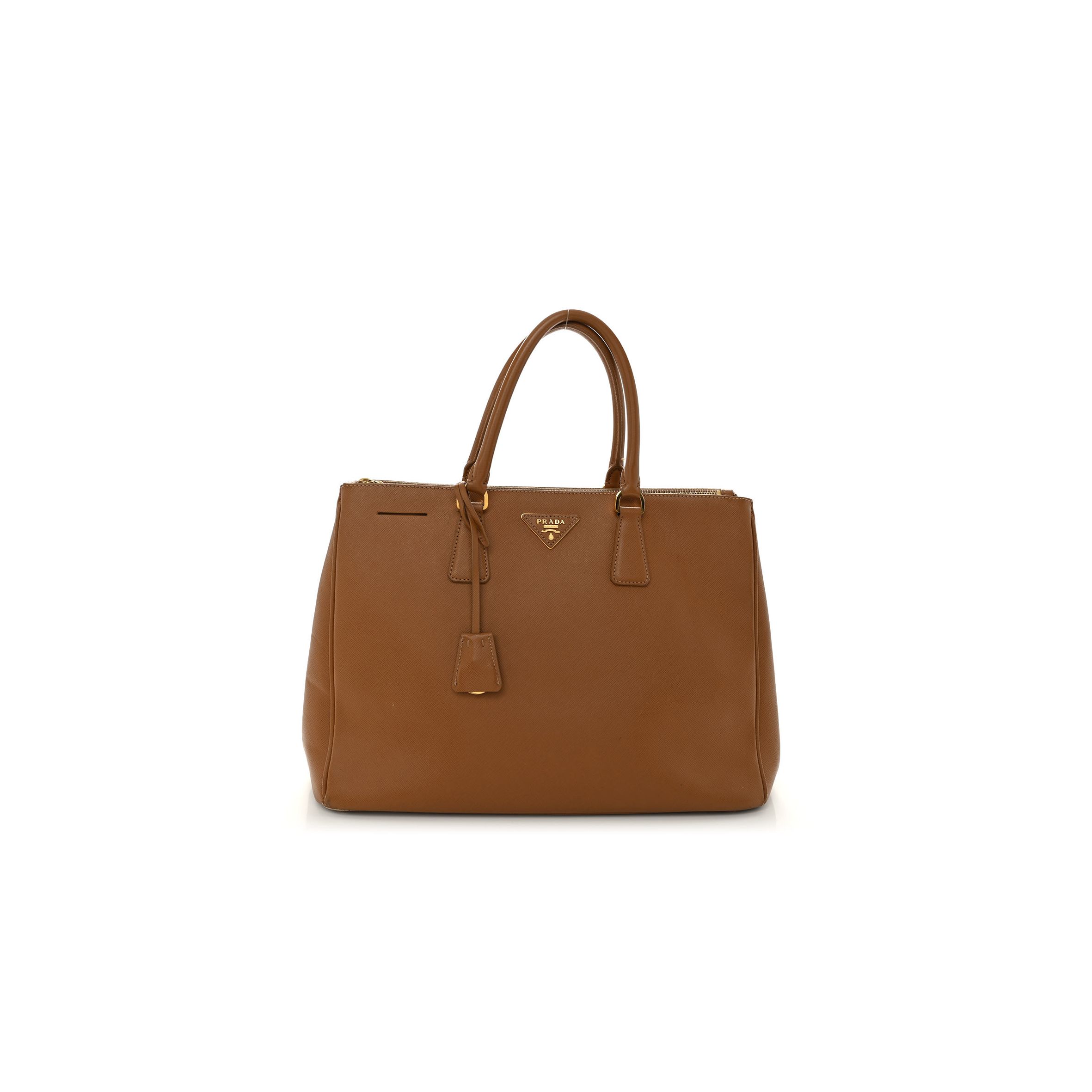 PRADA SAFFIANO LARGE GALLERIA DOUBLE ZIP TOTE CARAMEL (36*26*16cm)