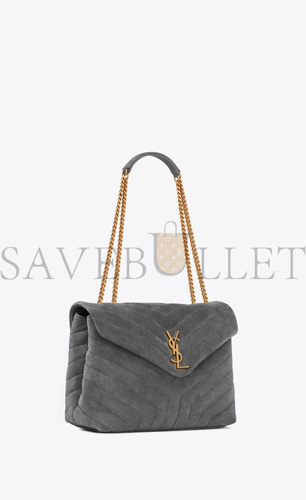 YSL LOULOU MEDIUM CHAIN BAG IN &QUOT;Y&QUOT;-QUILTED SUEDE 5749461U8671112 (32*22*12cm)