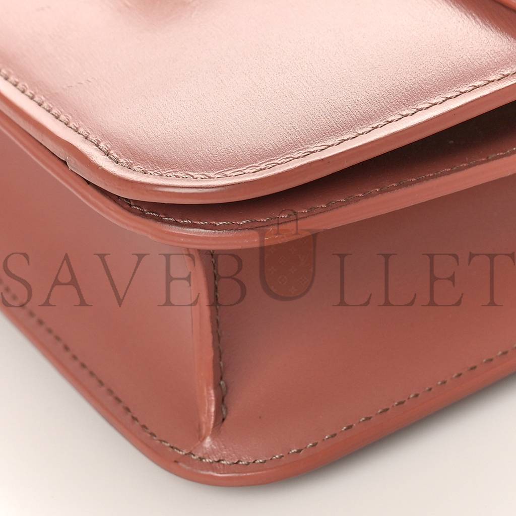 CELINE BOX CALFSKIN TEEN CLASSIC BOX FLAP BAG ANTIQUE ROSE (18*15*6cm)