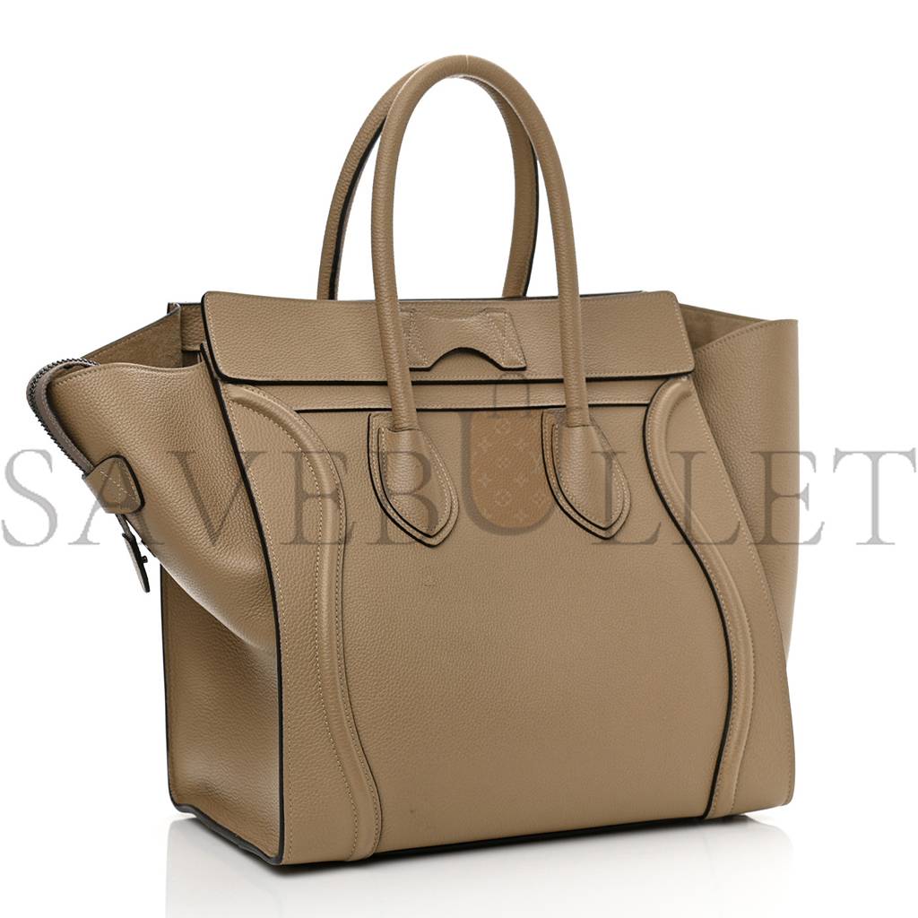 CELINE DRUMMED CALFSKIN MINI LUGGAGE DUNE (30*30*18cm)