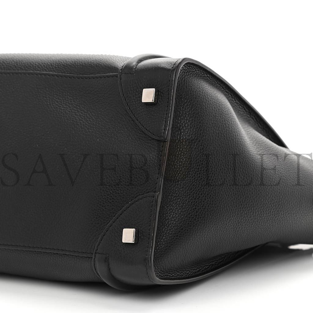 CELINE DRUMMED CALFSKIN MICRO LUGGAGE BLACK (26*26*14cm)