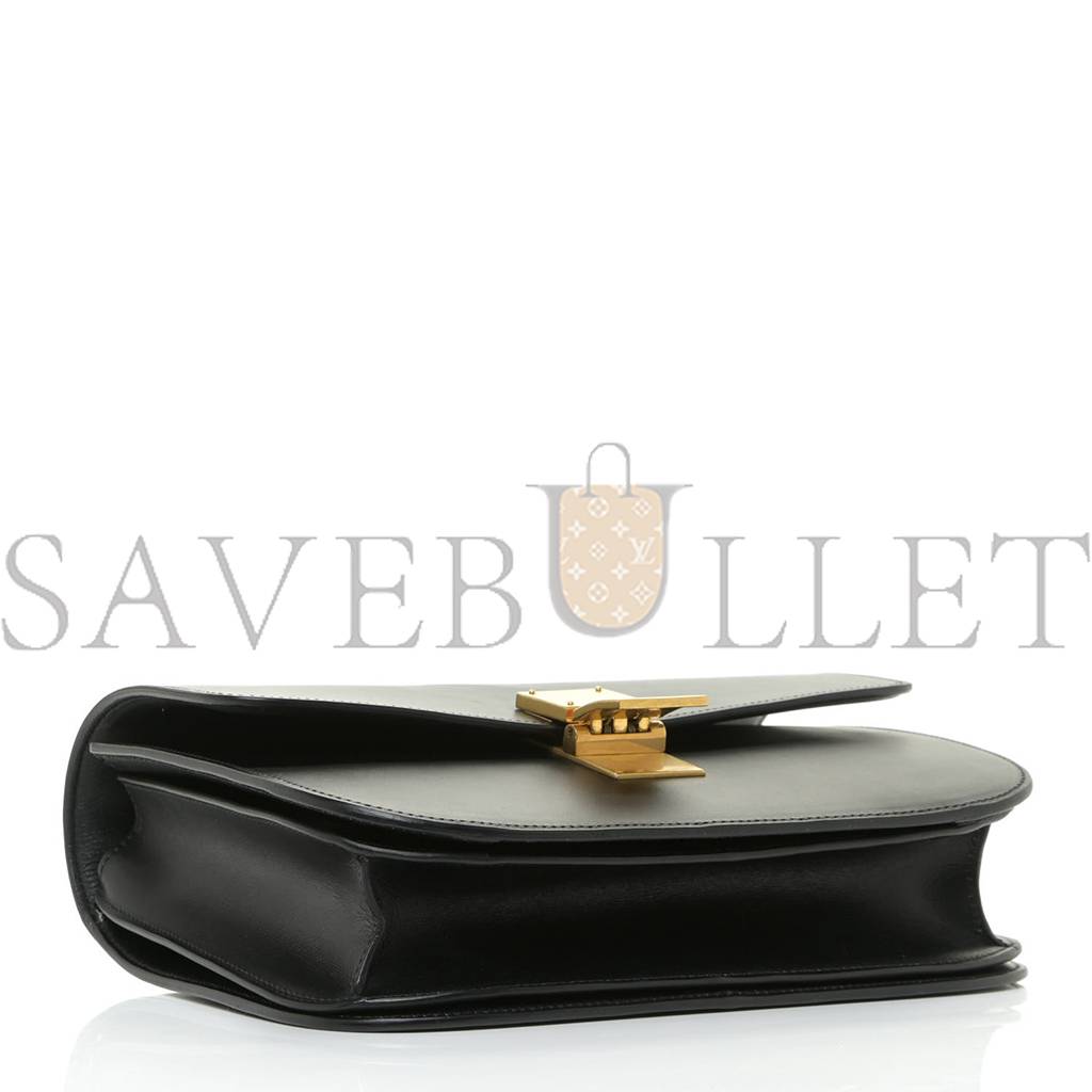 CELINE BOX CALFSKIN MEDIUM CLASSIC BOX FLAP BAG BLACK (23*18*7cm)