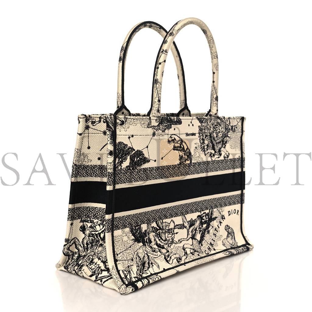 DIOR CANVAS ZODIAC TOILE DE JOUY EMBROIDERED MEDIUM BOOK LATTE (36*27*17.1cm)